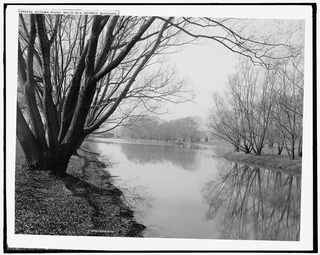 Stará fotografie melancholické podzimní řeky